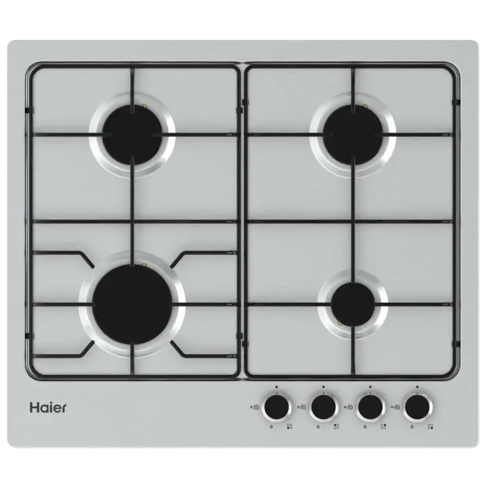 Газовая панель HAIER HHX-M64ENX — встроенный электроподжиг, автоматический газ-контроль и эмалированные решетки для удобства