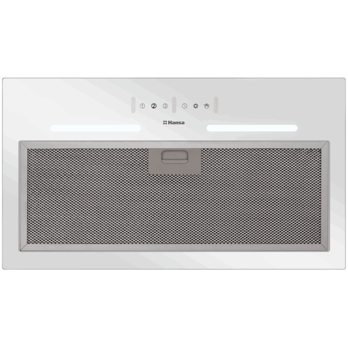 Hansa OMP6553WGH — встраиваемая вытяжка 500 м³/час, белый корпус, сенсорное управление, купить в Бишкеке