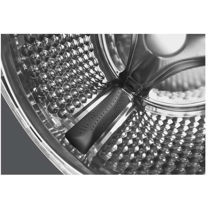 TCL TWMF-606W10W1 — барабан с ячейками в форме сот, ассиметричная форма распылителя, сохранение волокон ткани, минимизация складок и износа.