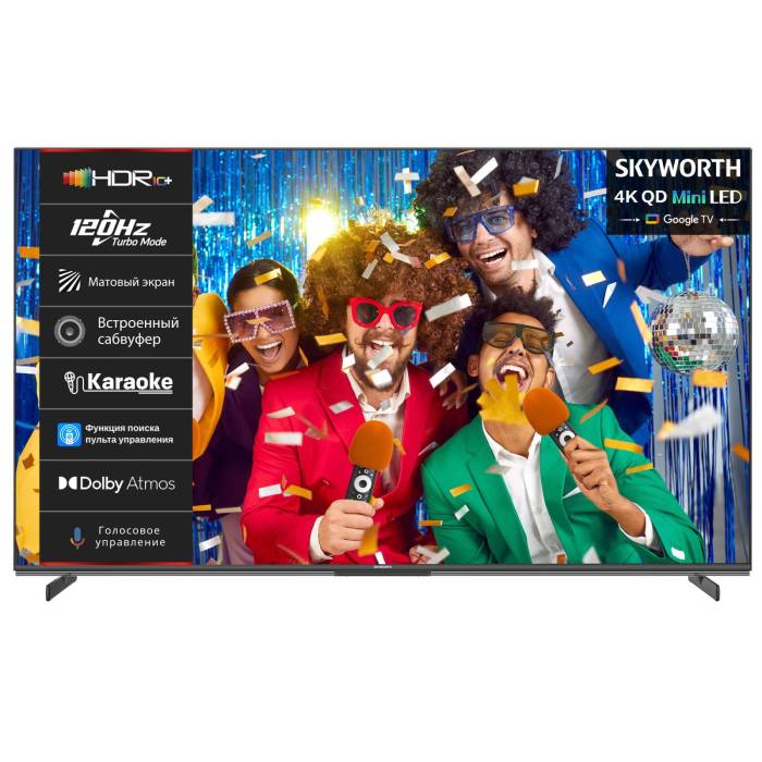 Skyworth 55X85G — QD-Mini LED телевизор 55″ с 4K Ultra HD и Google TV, купить в Бишкеке