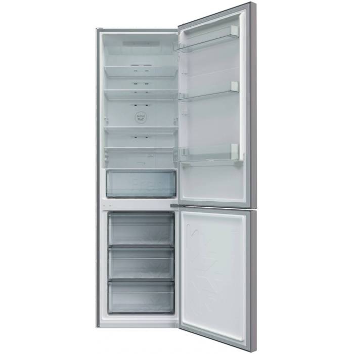Candy CCRN6200S — вместительный и функциональный, оснащённый технологией No Frost Plus+ для быстрого замораживания.