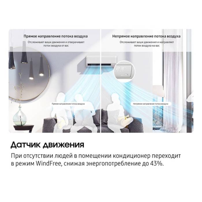 Кондиционер SAMSUNG AR60F12C1DWNER WindFree™, inverter (до 36 м²) — площадь охлаждения до 36 м² — Onbir.kg Бишкек, Кыргызстан