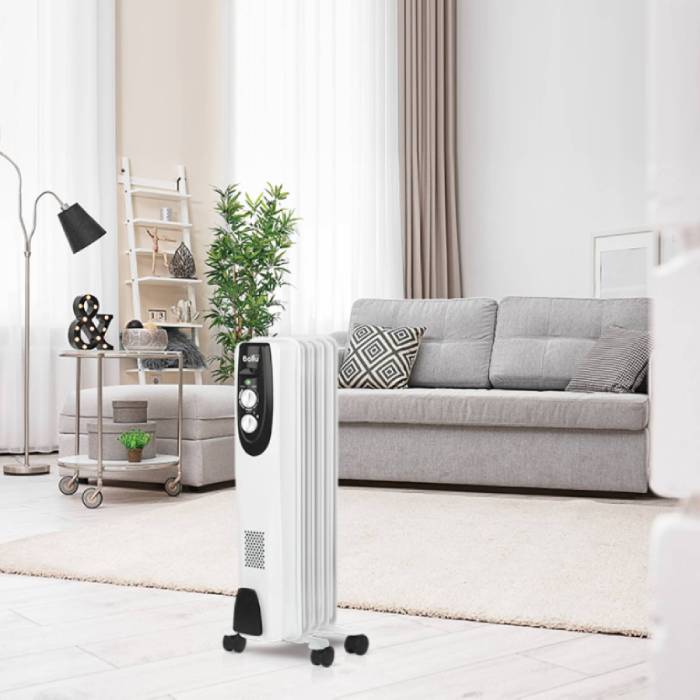 Масляный радиатор Ballu BOH/CL-05WRN — 5 секций, для помещения до 15 м², длина кабеля 1.6 м. Купить с доставкой по Бишкеку