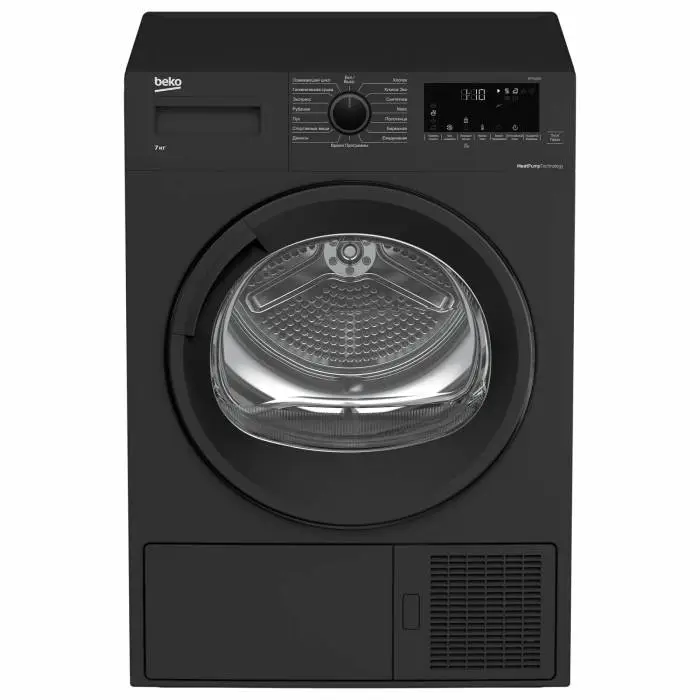 Сушильная машина Beko DF7412GB — дисплей, прямой слив, черный корпус. Заказать онлайн в Кыргызстане