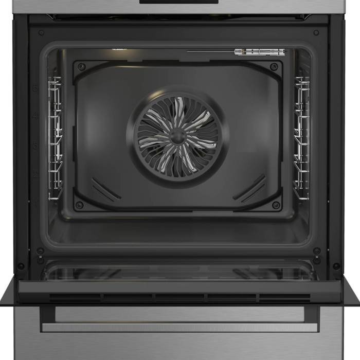 Beko FBM6230TXDSN — электрическая духовка объёмом 72 литра с 8 режимами приготовления, включая гриль, 3D-приготовление и нижний нагрев с вентилятором