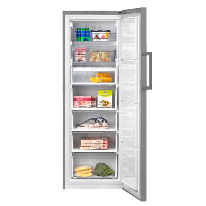 Beko RFSK266T01S — вертикальный морозильник в серебристом цвете, высота 171,4 см, доставка по Кыргызстану