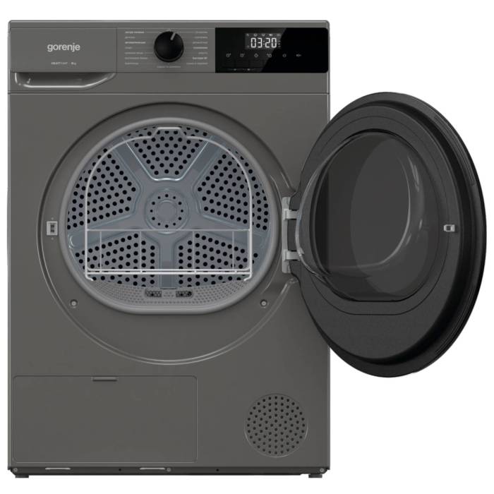 Gorenje D2HNE82/C — корпус и барабан из оцинкованной стали устойчивы к коррозии и обеспечивают долговечность устройства