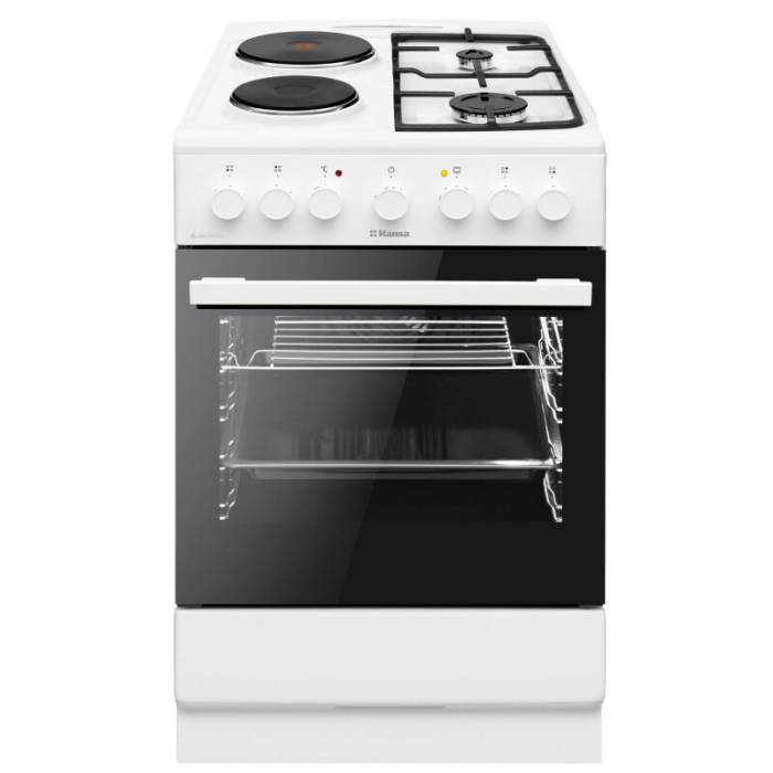 Комбинированная плита Hansa FCMW58143 с 2 газовыми и 2 электрическими конфорками и электрической духовкой. Купить в Бишкеке с бесплатной доставкой!
