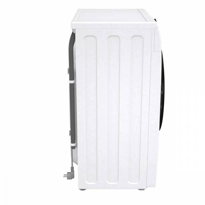 Gorenje W3NGPI61SBS/C — стильный белый корпус с чёрным люком, идеально вписывается в интерьер ванной или прачечной