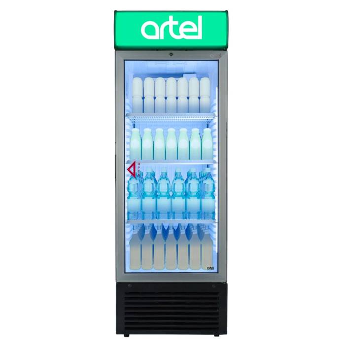Artel HS390SN — витринный холодильник 300 л, LED-подсветка, капельное размораживание, купить в Бишкеке