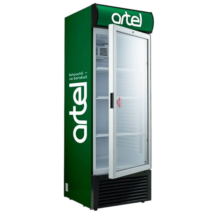Витринный холодильник ARTEL HS474SN, LED-подсветка, 69 дБ, капельная система, купить с доставкой