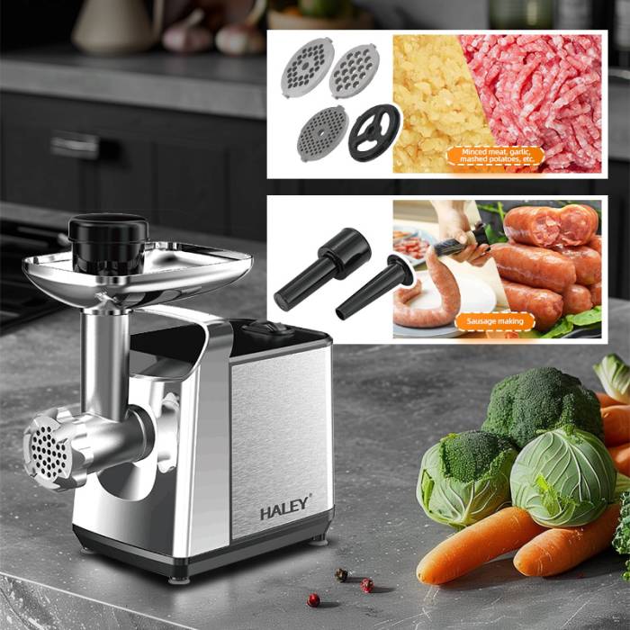 Haley HY-1641 — электрическая мясорубка 3000 Вт из нержавеющей стали, купить в Бишкеке с доставкой