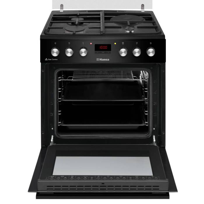 Hansa FCMM68243 — функция очистки паром Aqualytic упрощает уход и помогает поддерживать чистоту духовки