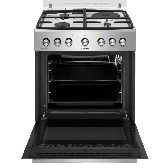 Hansa FCMX68143 — электрическая духовка объёмом 65 литров с 8 режимами нагрева, включая гриль, конвекцию и размораживание