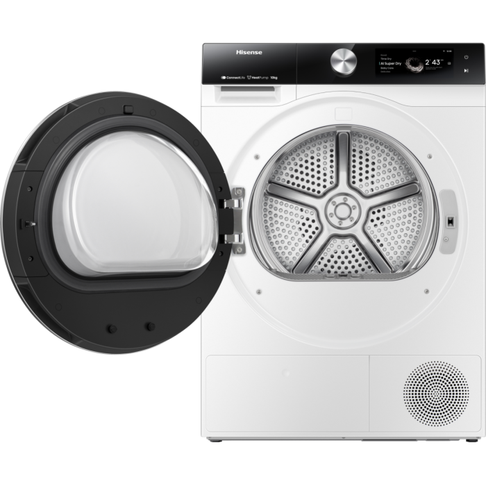 Hisense DH7S107BW — технология Heat Pump обеспечивает экономичную сушку при низких температурах (класс A++)
