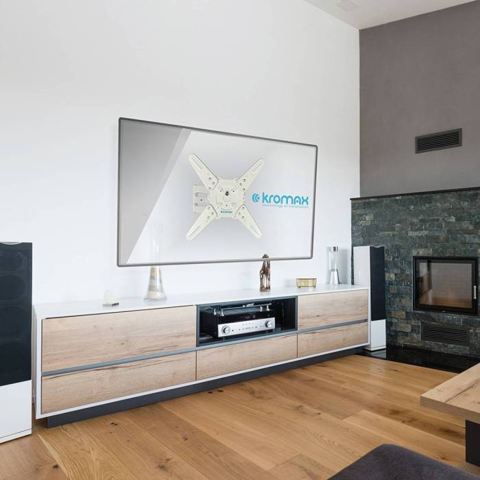 Наклонно-поворотный кронштейн Kromax ATLANTIS-40 white — Диагональ экрана: 22–65″ — Onbir.kg Бишкек, Кыргызстан