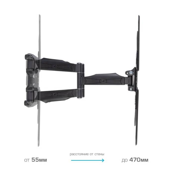Наклонно-поворотный кронштейн Kromax ATLANTIS-45 grey — Диагональ экрана: 22–65″ — Onbir.kg Бишкек, Кыргызстан