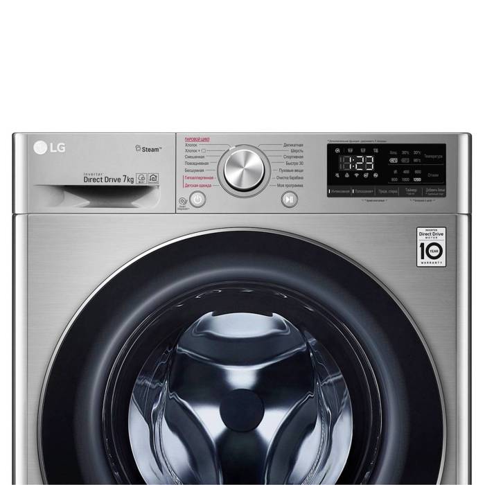 Стиральная машина LG F2V5HS2S — темно-серебристый корпус, LED-дисплей, заказать онлайн с доставкой
