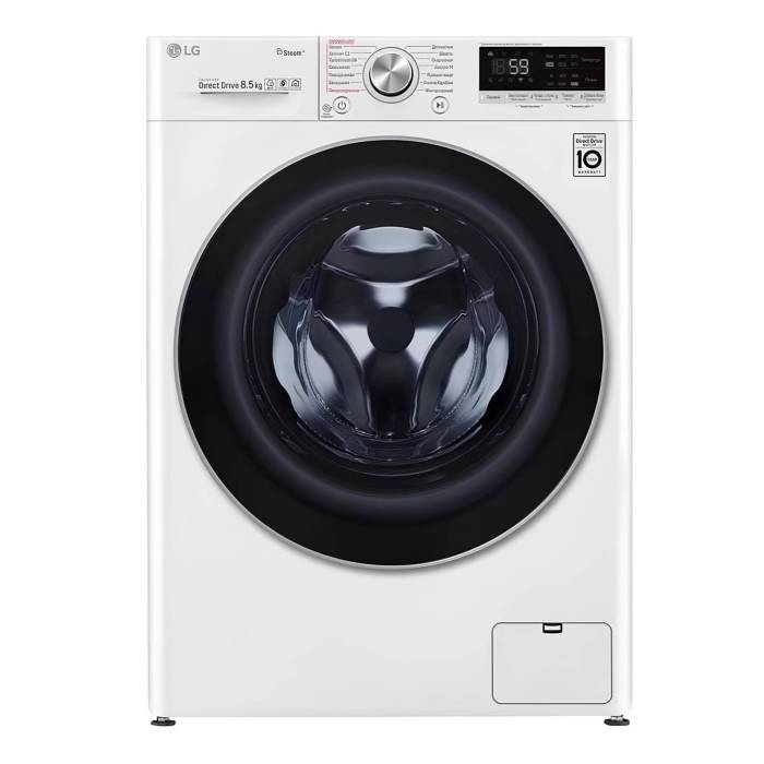 Стиральная машина LG F2V7GW1W — 8.5 кг, функция пара, технология AI DD, управление через Wi-Fi, заказать с доставкой в Бишкеке