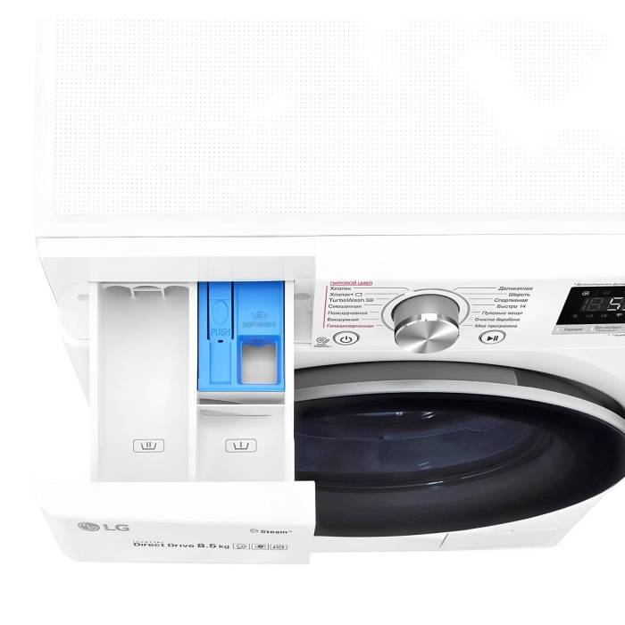 Стиральная машина LG F2V7GW1W — с Wi-Fi, 8.5 кг, технология AI DD, управление через приложение. Онлайн заказ с доставкой