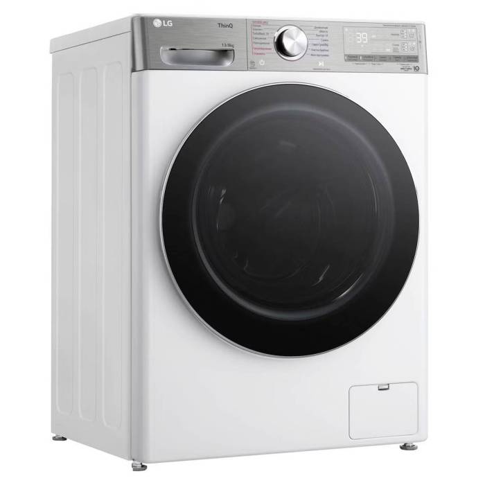 LG F4V9LD2W — загрузка: стирка до 13 кг, сушка до 8 кг; отжим до 1400 об/мин