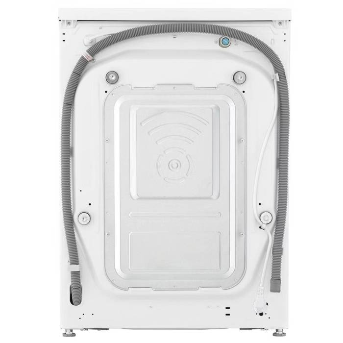 LG F4V9LD2W — габариты 600×850×615 мм (глубина с дверцей 660 мм), вес 78 кг, подключение к холодной воде