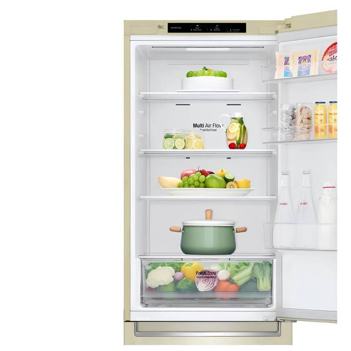Холодильник LG GC-B459SECL — объем 341 л, инверторный компрессор, нижняя морозильная камера, бежевый, доставка по Бишкеку и Кыргызстану
