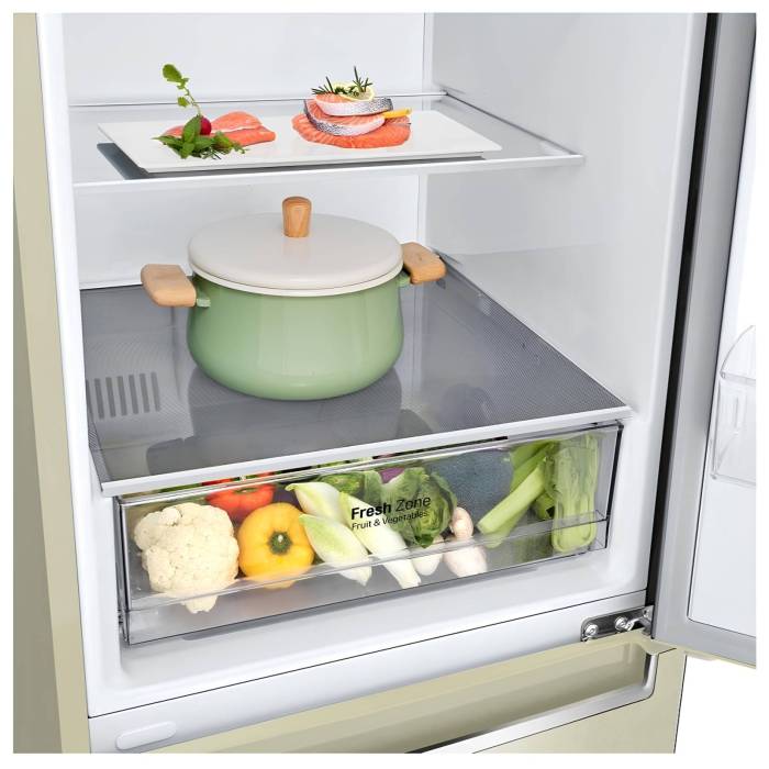 LG GC-B459SECL — холодильник с инверторным компрессором и системой Total No Frost, объем 341 л, бежевый, Купить онлайн с доставкой
