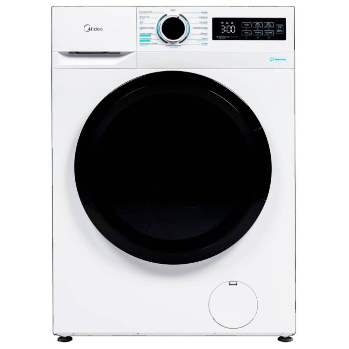 Стиральная машина Midea MF01712BS40-W — узкий корпус (глубина 40 см), загрузка до 7 кг, инверторный мотор и LED-дисплей, заказать в Бишкеке
