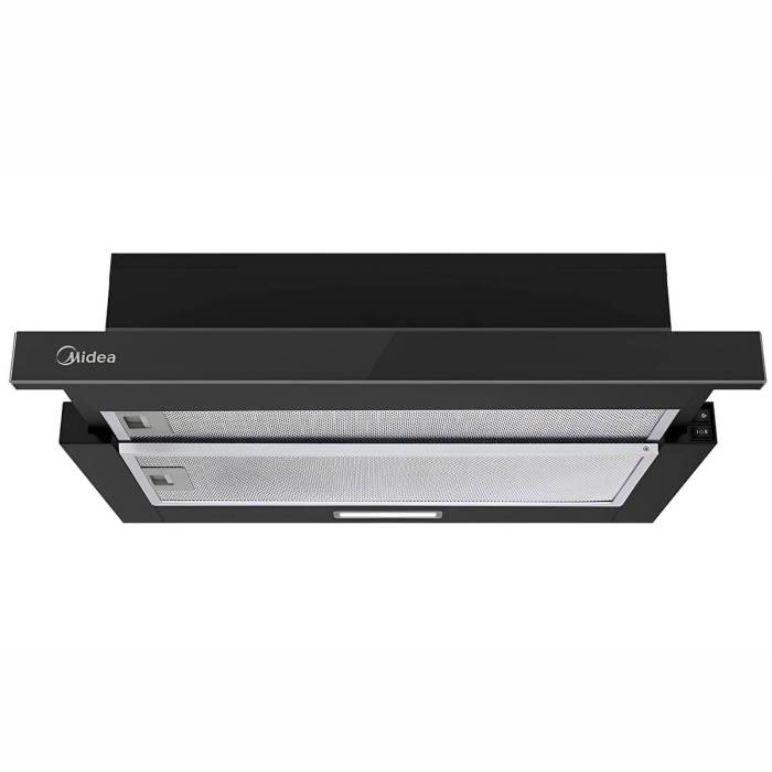Midea MH60P450GB — выдвижная встраиваемая вытяжка, черное стекло, производительность до 900 м³/ч, купить в Бишкеке