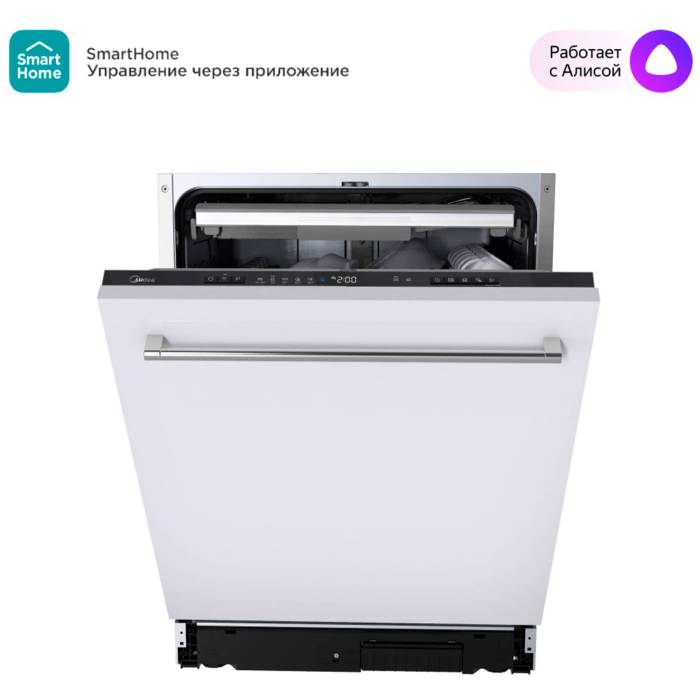Встраиваемая посудомоечная машина Midea MID60S340i — с управлением через приложение и функцией самоочистки, заказать с доставкой в Бишкеке