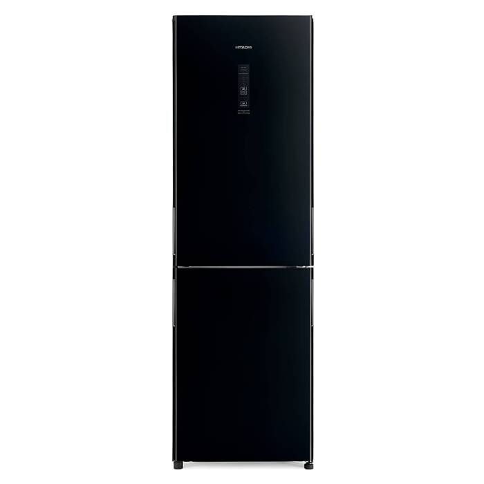 Hitachi R-BG 410 PUC6X GBK – стильный двухкамерный холодильник с черным стеклом, купить в Бишкеке