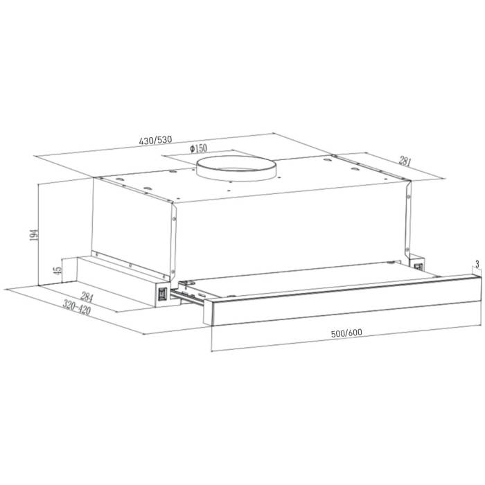 Oasis UP-60W — панель из стекла и металла, стильный внешний вид, подходит для помещений до 16 м²
