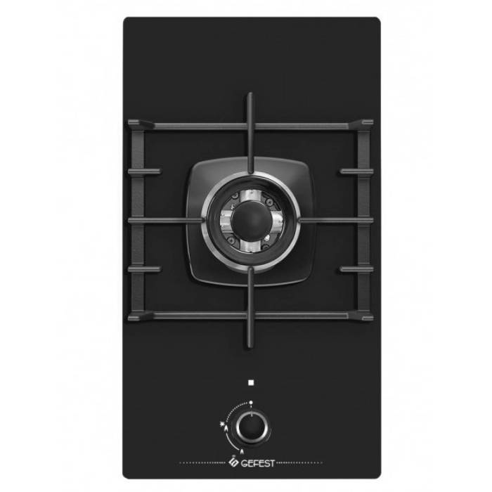 GEFEST ПВГ 2001 — газовая варочная панель на 1 конфорку с черным стеклом — Onbir.kg Бишкек, Кыргызстан