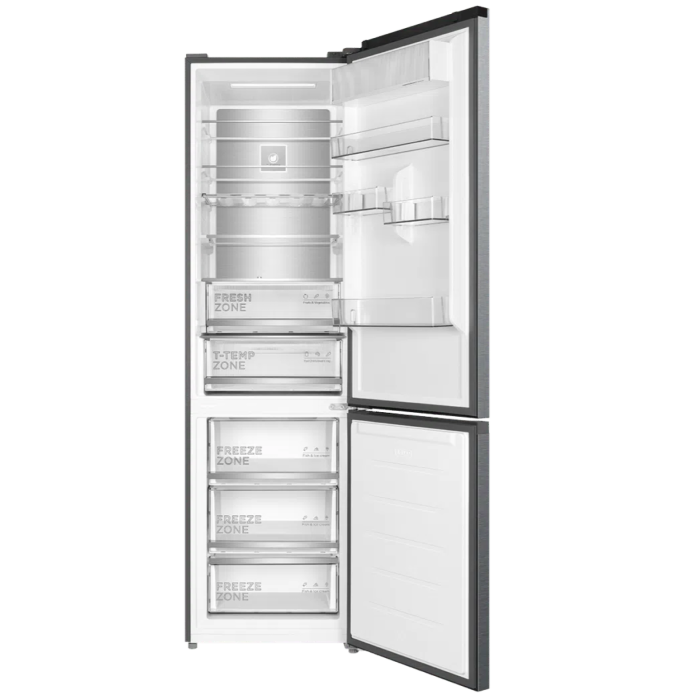 Холодильник TCL C387BFG — общий объём 382 л: холодильная камера 265 л, морозильная 117 л — Onbir.kg.