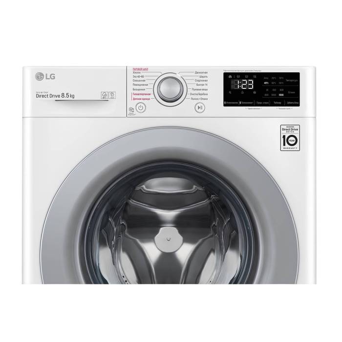 LG F2V3GS4W, стиральная машина с 8,5 кг, серым люком, AI DD™ и функцией пара. Купить в Бишкеке
