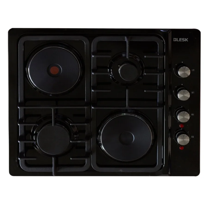 BLESK BZ60M22SL403TB — встраиваемая газовая варочная панель, работает на природном газе (NG) и сжиженном нефтяном газе (LPG), автоматическое зажигание, гаситель пламени, 6 регулируемых уровней мощности.