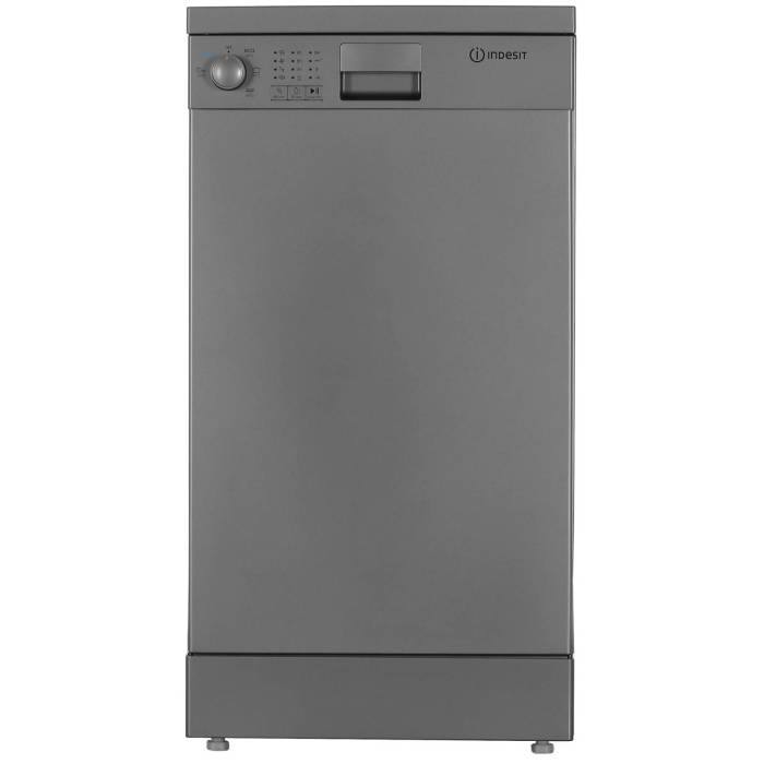 Indesit DFS2A59S — посудомоечная машина на 9 комплектов, 3 корзины, расход воды 10.5 л за цикл, конденсационная сушка, серебристый корпус — Onbir.kg