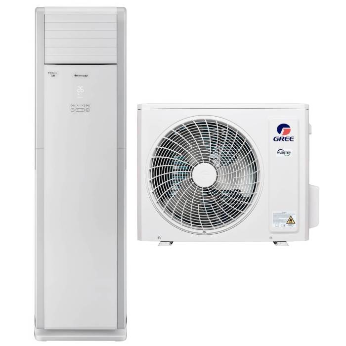 Колонный кондиционер GREE GVA24AL-K3NNC7A INVERTER — до 70–80 м², охлаждение 7.05 кВт и обогрев 7.8 кВт — Onbir.kg