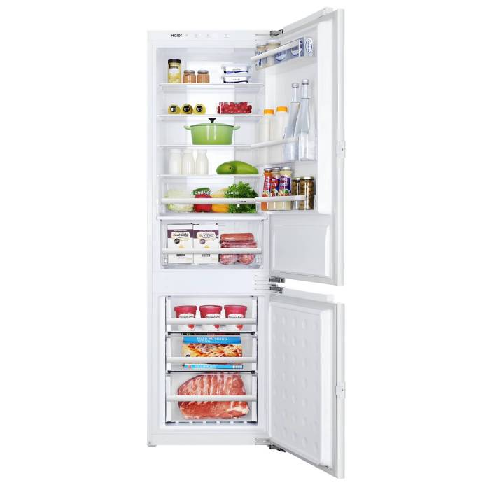 Встраиваемый холодильник HAIER BCFT629TWRU с технологией Total No Frost, высотой 177 см. Вместительное холодильное отделение (170 л) и морозильное (60 л). Доставка по Бишкеку.