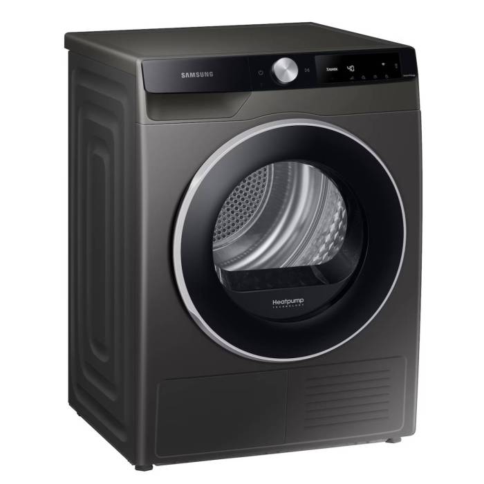 Samsung DV90T6240LX/LP — AI Control, Smart Control, внутренняя подсветка барабана, реверсивная дверца, блокировка от детей, защита от складок, система OptimalDry, выбор уровня сушки 3 уровня, выбор времени высыхания, звуковая индикация о влажном белье.