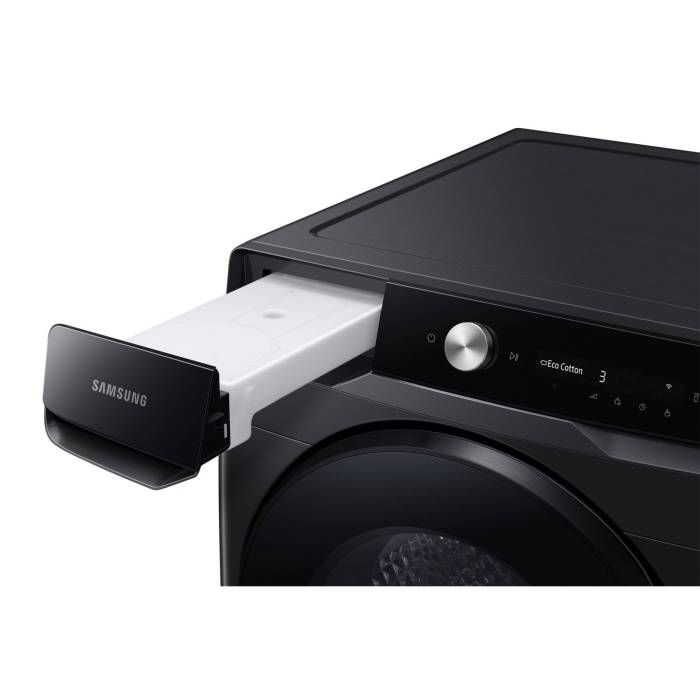 Samsung DV16DG8600BV — габариты 68.6 × 98.4 × 84.4 см, вес нетто 72 кг, WiFi Embedded, совместимость с приложением SmartThings.