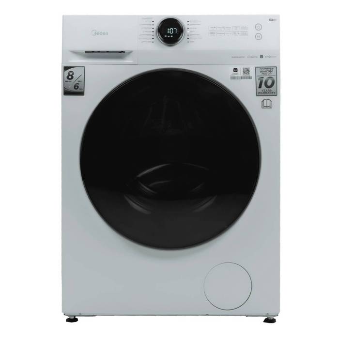 Стиральная машина Midea MF200D80WB/W-C Lunar series: Белая, 8 кг стирки, 6 кг сушки, инверторный мотор, Wi-Fi, 17 программ. Купить в Бишкеке