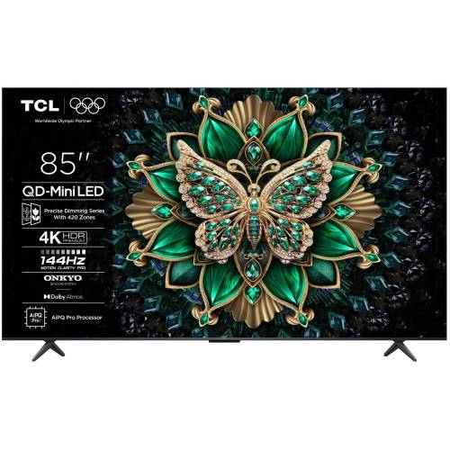 Телевизор TCL 85C6K QD-Mini LED, 4K Ultra HD, 144 Гц, Dolby Audio и Atmos, ONKYO 2.1