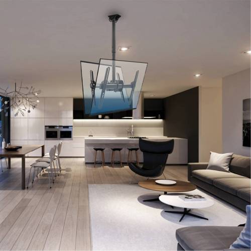 ARM MEDIA LCD-1850 BLACK — прочный потолочный кронштейн для телевизоров и мониторов диагональю 26"–65" и весом до 2×45 кг.