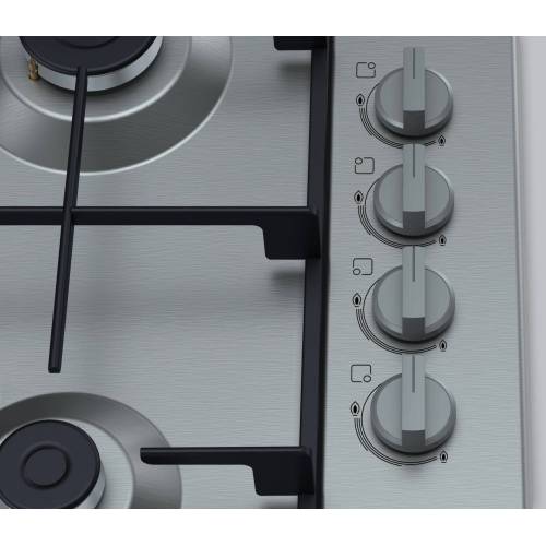 Bosch PBP6C5B62Q — практичная газовая панель Serie 2 с чугунными решётками, заказать в Бишкеке онлайн