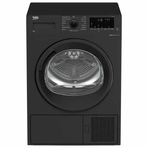 Сушильная машина Beko DF7412GB — дисплей, прямой слив, черный корпус. Заказать онлайн в Кыргызстане