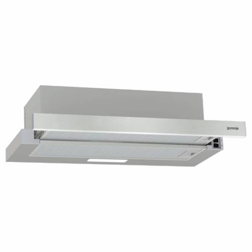 Вытяжка Gorenje TH606E4X — два режима работы: отвод и рециркуляция воздуха, эффективность до 500 м³/ч