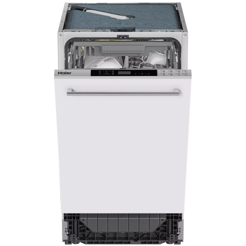 Встраиваемая посудомоечная машина Haier HDWE11-395RU, 45 см, 11 комплектов, 8 программ мойки, 3 корзины, луч на полу. Купить с доставкой