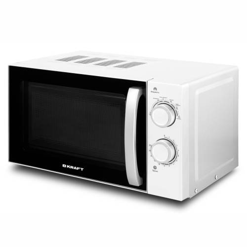 KRAFT KF20MW7W-102M — корпус белого цвета, механические переключатели для выбора режима. Подходит для любой кухни